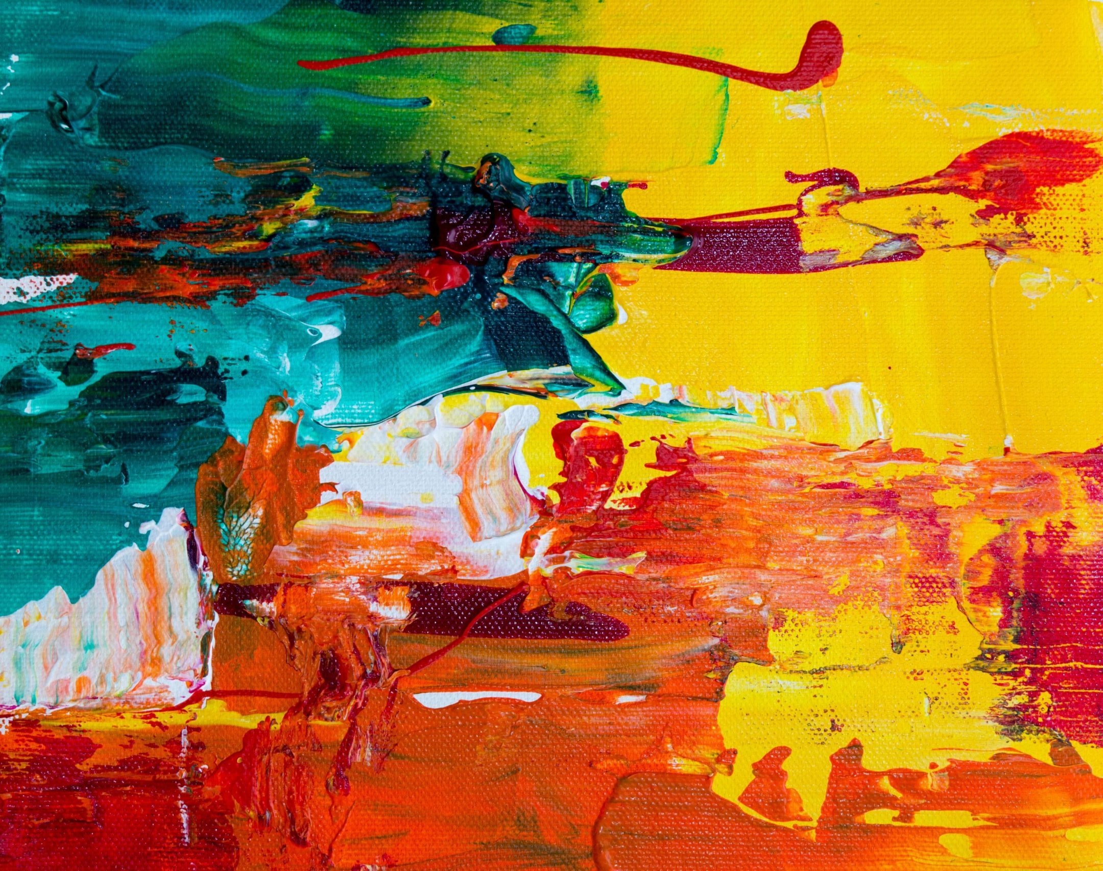 682396ff196e4_pexels-steve-1585325-scaled A painting of a colorful abstract scene with yellow, red and green.