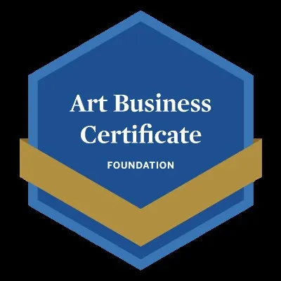 rs=w_1440,h_1440 (6) A blue and gold hexagon with the words " art business certificate foundation."